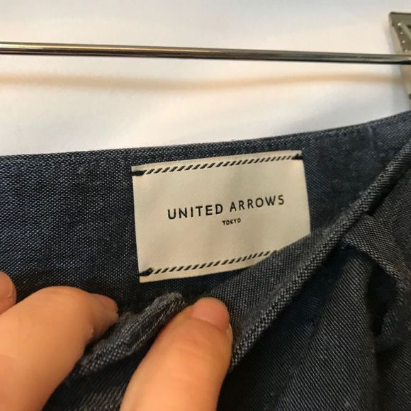 United Arrows Wide Leg Pants Women Blue Linen Elegant High Rise Size 36 xs - Picture 5 of 11